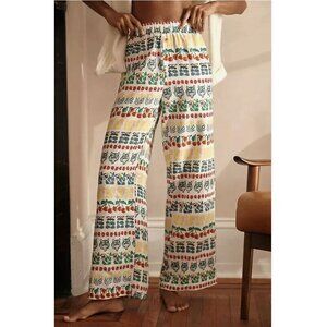 Anthropologie  Liv Lee Wild Tiger Print Flannel Pajama Sleep Pants Multicolor Sm